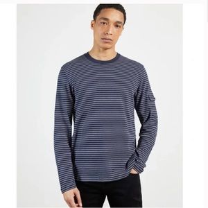 Ted Baker Melted Striped Long Sleeve Shirt. Navy , $119